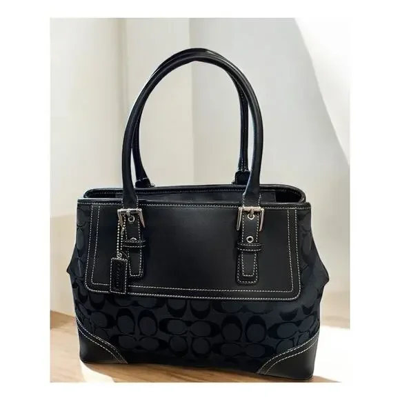Y2K Coach F11220 Hamptons Signature Satchel Bag
